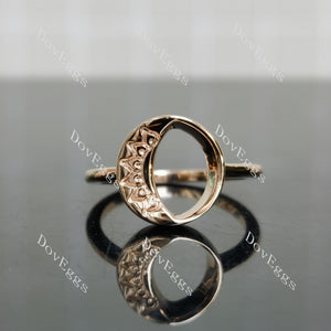 Doveggs moon hollow out engagement ring