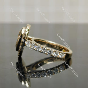 Doveggs Pear Bezel Halo Lab Grown Diamond Engagement Ring