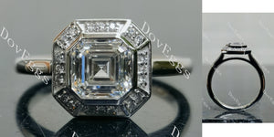 Asscher Halo Bezel Lab Grown Diamond