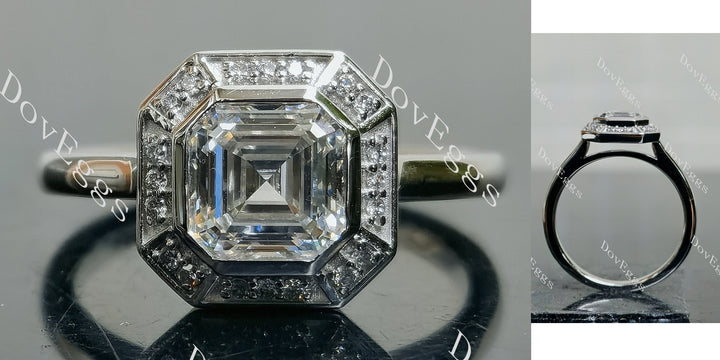 Asscher Halo Bezel Lab Grown Diamond