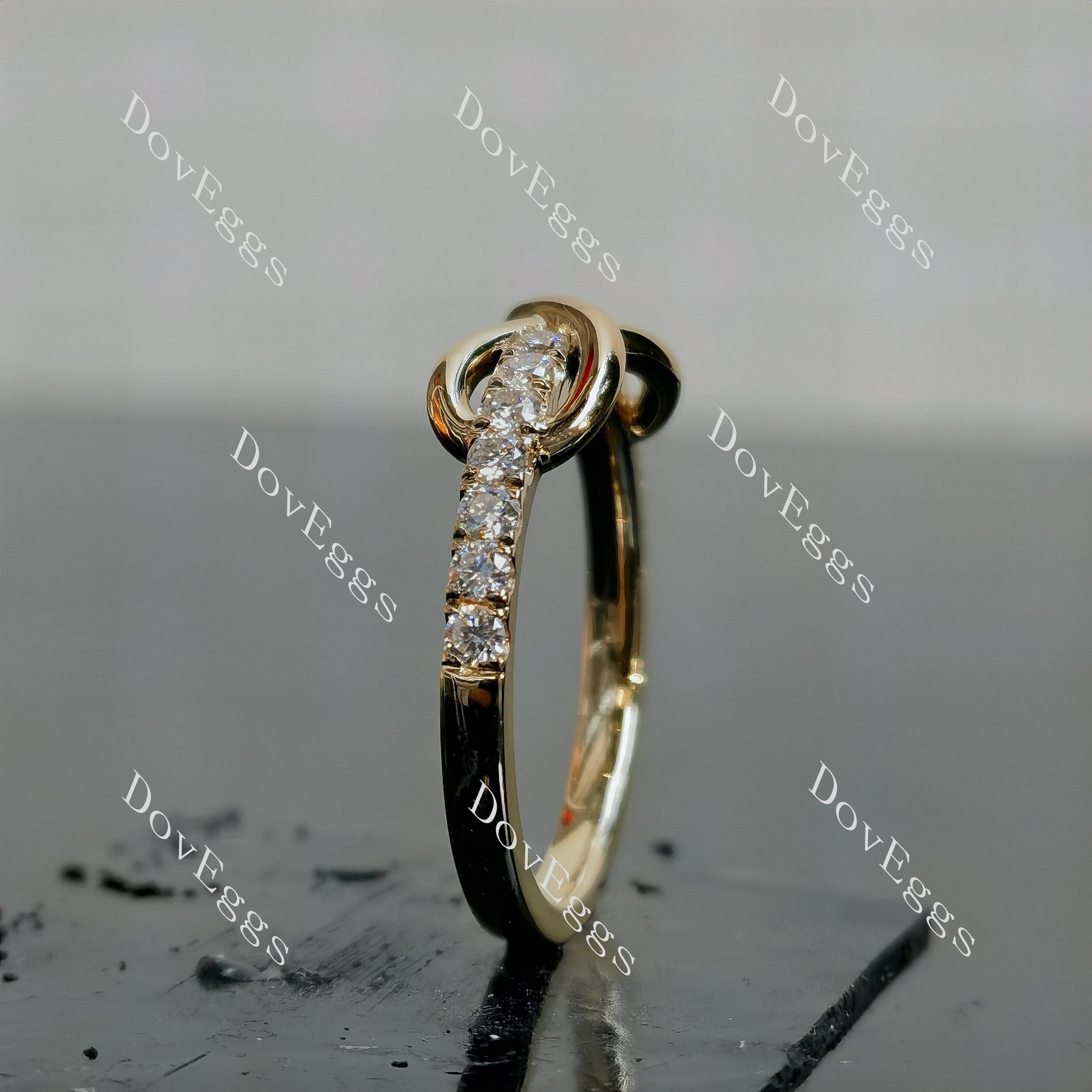 DovEggs round half eternity pave moissanite/lab grown diamond wedding band-2.0mm band width