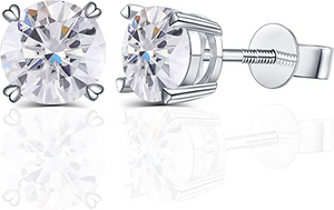 DovEggs 2ct round moissanite screw back earrings for women