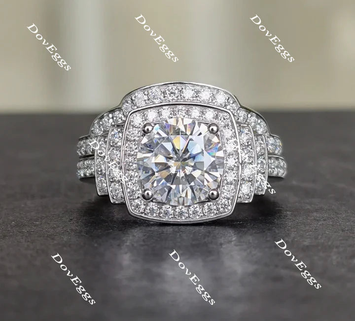 DovEggs halo engagement ring only semi-mount only(Exclusively to DovEggs Stones)