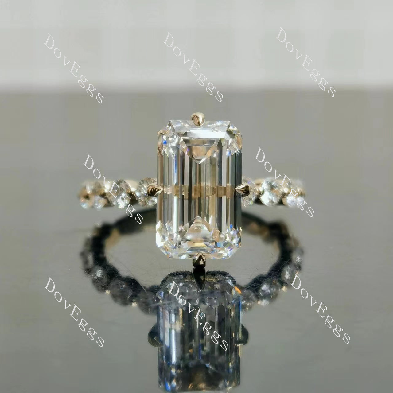 Emerald Pave 3/4 Enternity Lab Grown Diamond