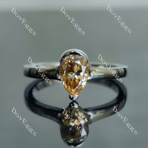 Kindal pear solitaire colored moissanite engagement ring