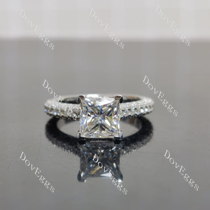 (size 5.75) Doveggs sterling silver 2ct Princess moissanite engagement ring