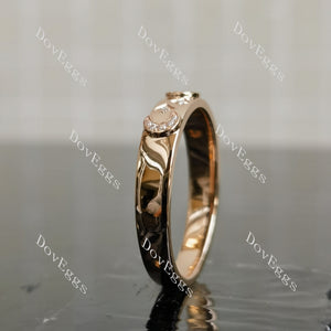 Doveggs star and moon round moissanite/lab grown diamond wedding band-3.5mm band width