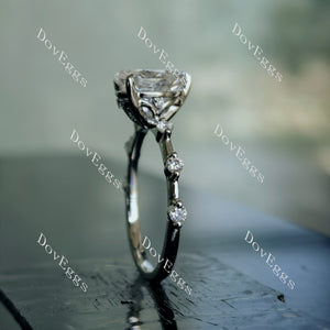 Doveggs pear pave moissanite engagement ring