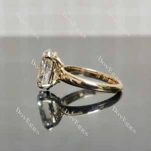 Doveggs Oval Pave Solitaire Lab Grown Diamond Engagement Ring