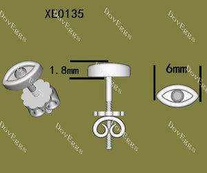 Doveggs round colored gem/moissanite/lab grown diamond eye earstuds(A pair of stud earrings)