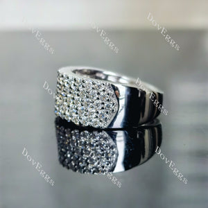 Doveggs round pave moissanite/lab grown diamond wedding band-8.0mm band width