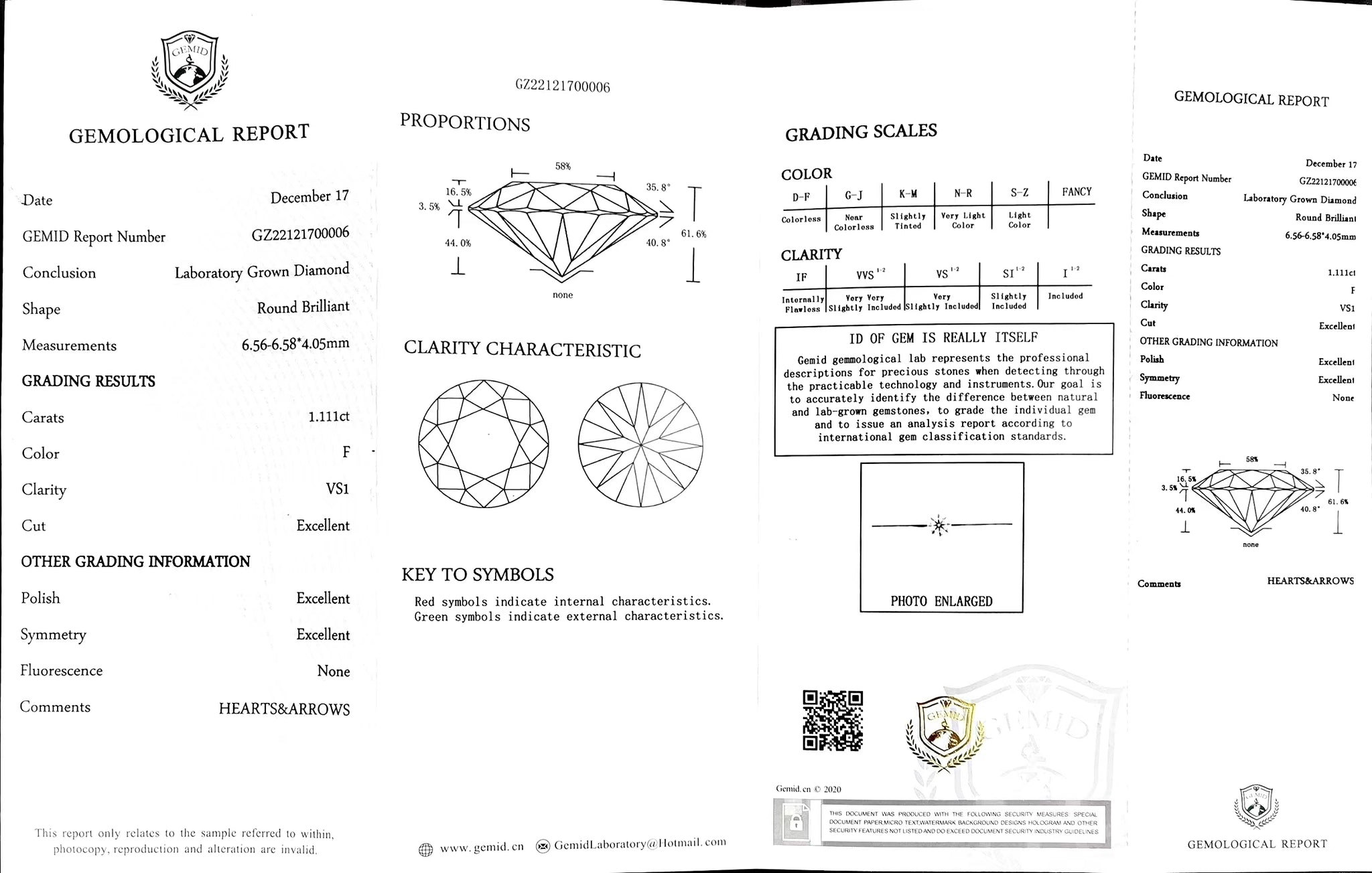 Doveggs 1.111ct round F color VS1 Clarity Excellent cut lab diamond stone(certified)
