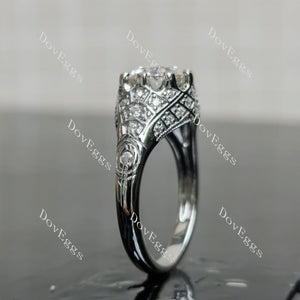 (size 8.5) Doveggs sterling silver 2ct round moissanite engagement ring
