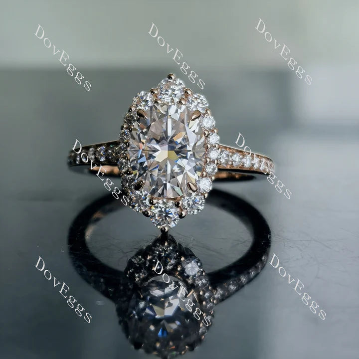 DovEggs halo half eternity pave engagement ring semi-mount only(Exclusively to DovEggs Stones)