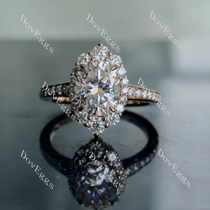 DovEggs halo half eternity pave engagement ring semi-mount only(Exclusively to DovEggs Stones)