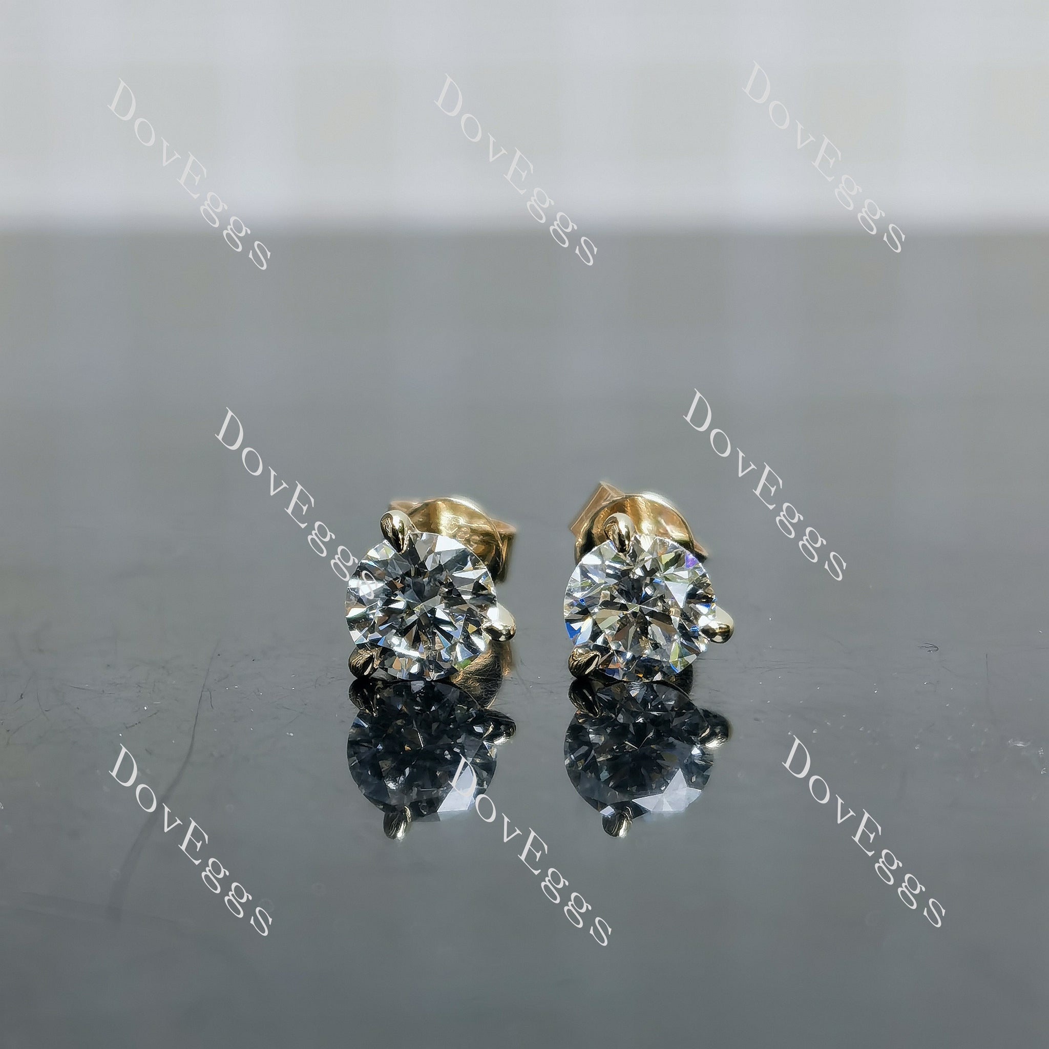  Round Pave Lab Grown Diamond Earrings