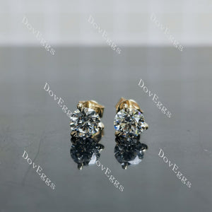  Round Pave Lab Grown Diamond Earrings