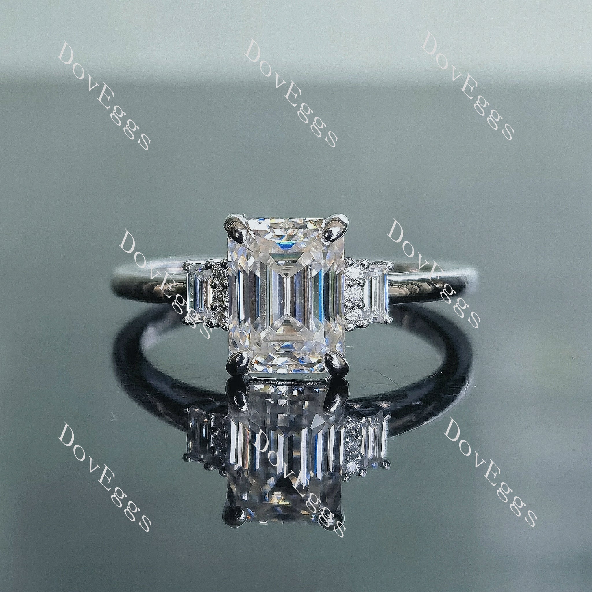 side stone moissanite engagement ring