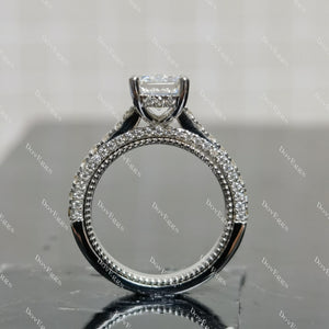 (size 6.5) Doveggs 3ct radiant moissanite sterling silver engagement ring