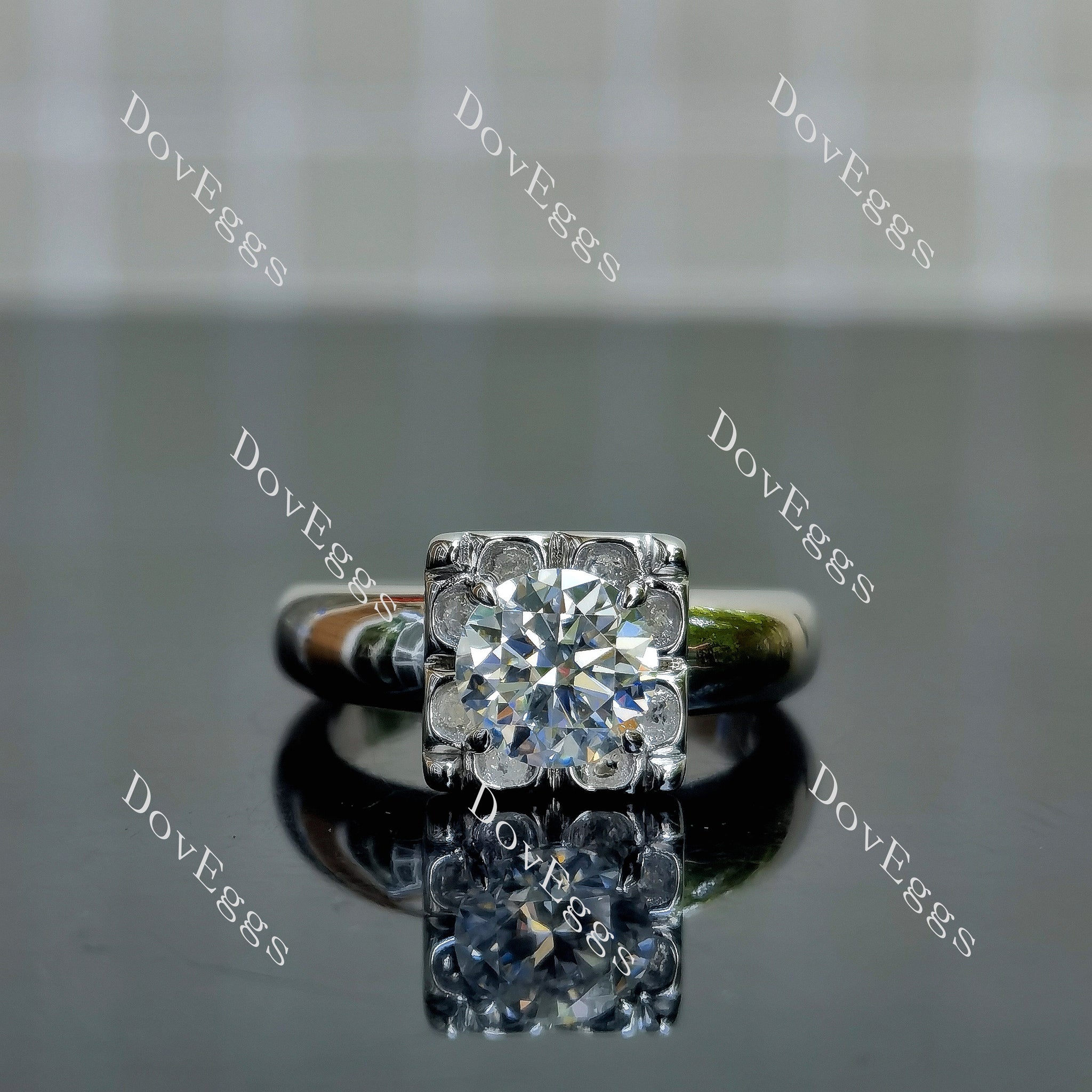 Doveggs round solitaire engagement ring