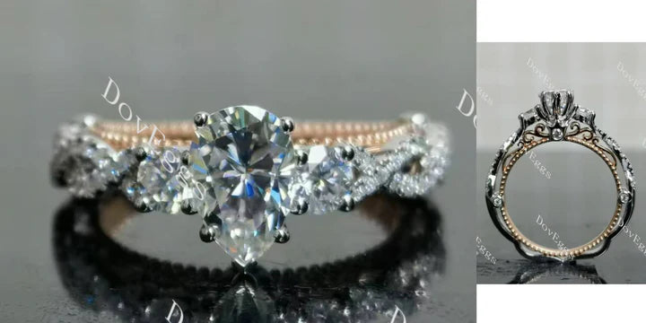 Doveggs pave vintage engagement ring semi-mount only(Exclusively to DovEggs Stones) - DovEggs-Seattle