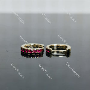 Doveggs round colored gem hoop earrings for women