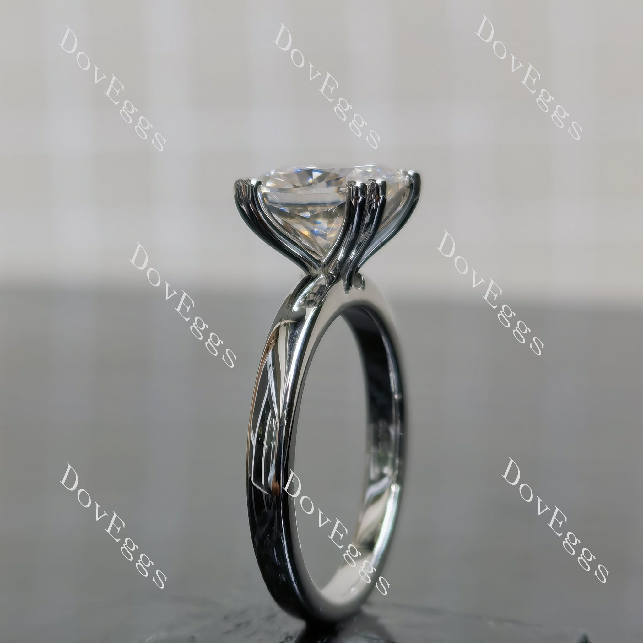(size 7.25) Doveggs sterling silver 3ct Cushion moissanite engagement ring