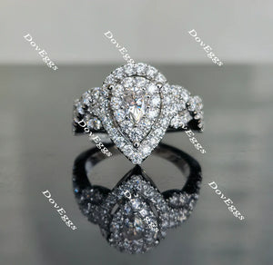 DovEggs split shank double halo engagement ring engagement ring only semi-mount only(Exclusively to DovEggs Stones)