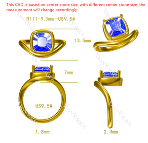 Doveggs bezel solitaire engagement ring semi-mount only(Exclusively to DovEggs Stones)