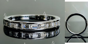 Doveggs baguette channel set moissanite/lab grown diamond wedding band-2.4mm band width