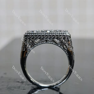 (size 6.5) Doveggs sterling silver round three stones moissanite ring