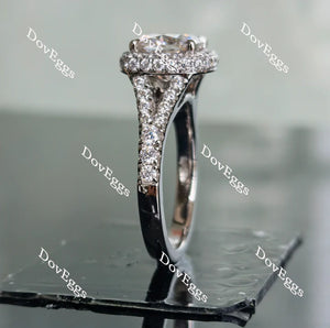 DovEggs split shank pave halo engagement ring semi-mount only(Exclusively to DovEggs Stones)