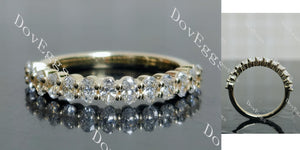 oval half eternity pave moissanite/lab grown diamond wedding band