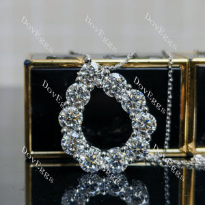 Doveggs round moissanite/lab grown diamond water drop shape pendant necklace(pendant only)