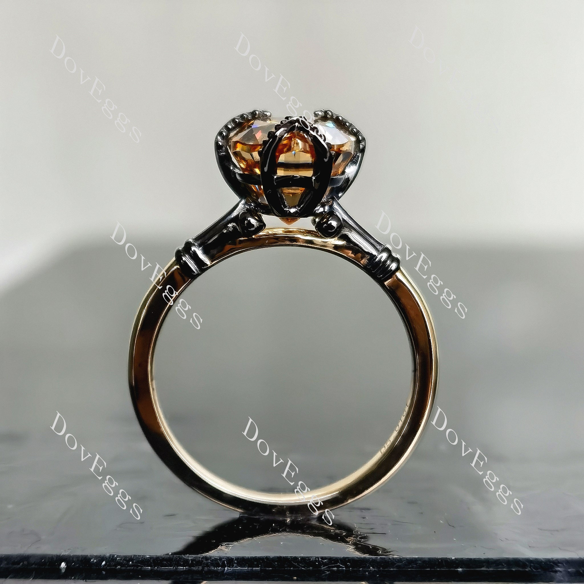 Doveggs pear solitaire colored moissanite engagement ring