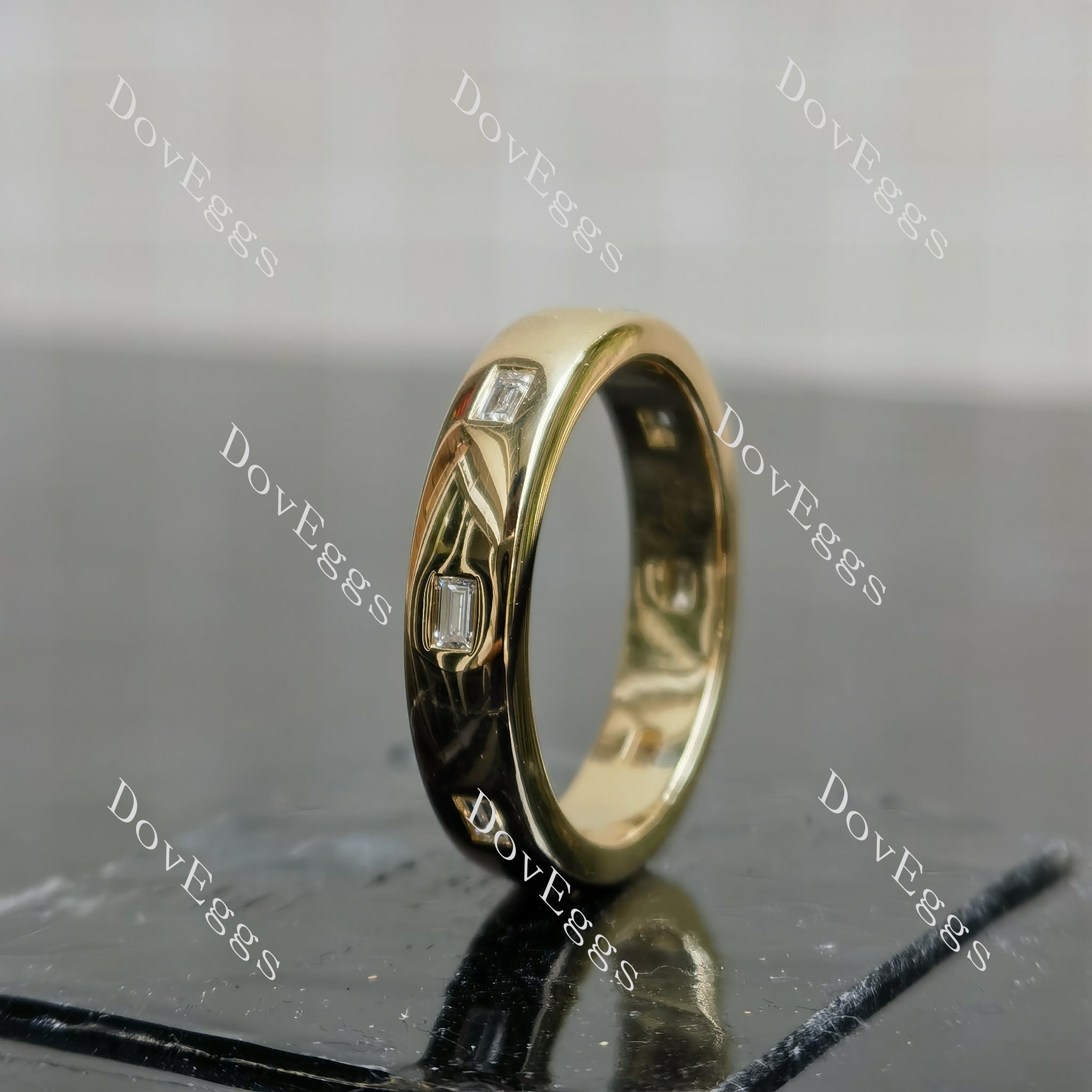 Doveggs round full eternity moissanite/ lab grown diamond wedding band-3.2mm band width