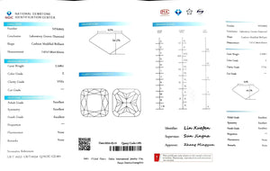 Doveggs 2.248ct cushion E color VVS1 Clarity Excellent cut lab diamond stone(certified)