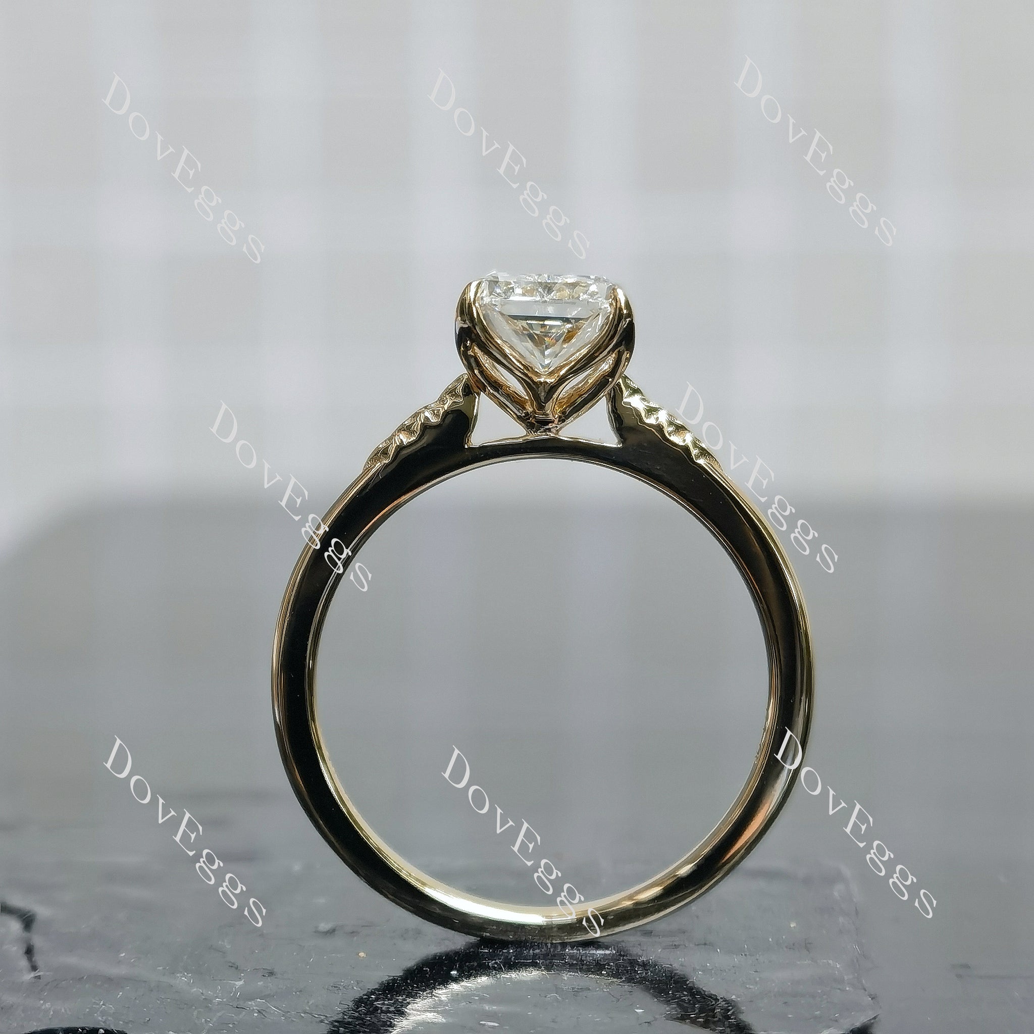 The Milestone Radiant Pave Solitaire Lab Grown Diamond Engagement Ring