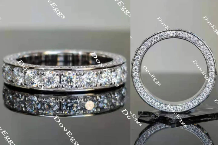 Doveggs full eternity channel set moissanite/lab grown diamond wedding band-4.1mm band width - DovEggs-Seattle