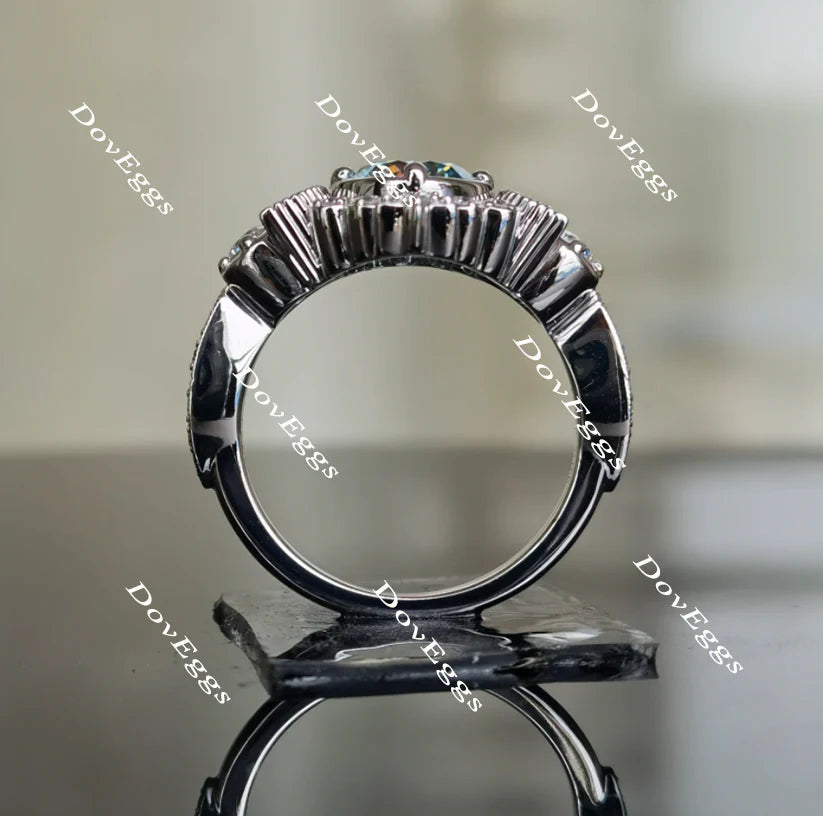 Doveggs art deco engagement ring only semi-mount only(Exclusively to DovEggs Stones)