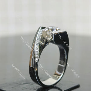 (size 6.25-6.5) Doveggs sterling silver 1.5ct round moissanite engagement ring