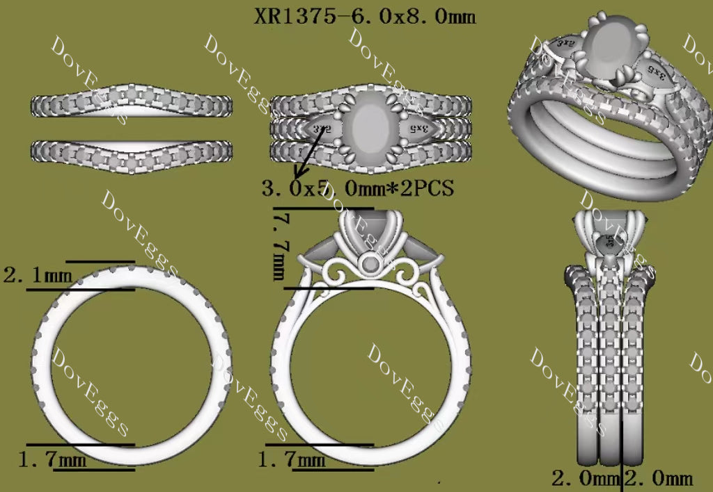 Doveggs round moissanite/lab grown diamond wedding band for women-2.0mm band width