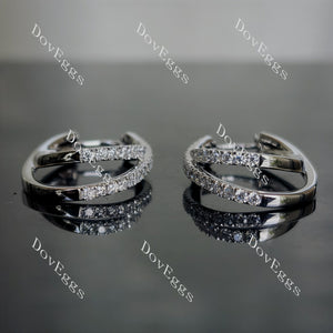 Doveggs round pave moissanite/lab grown diamond earrings (around 25mm length)