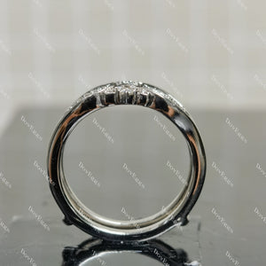 (size #9.25 ) Doveggs sterling silver round moissanite enhancer