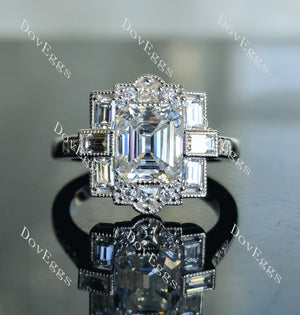 Doveggs Krupp cut pave floral moissanite engagement ring