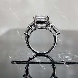 Doveggs criss cut side stones moissanite engagement ring