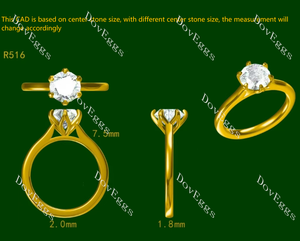 Doveggs round solitaire moissanite engagement ring