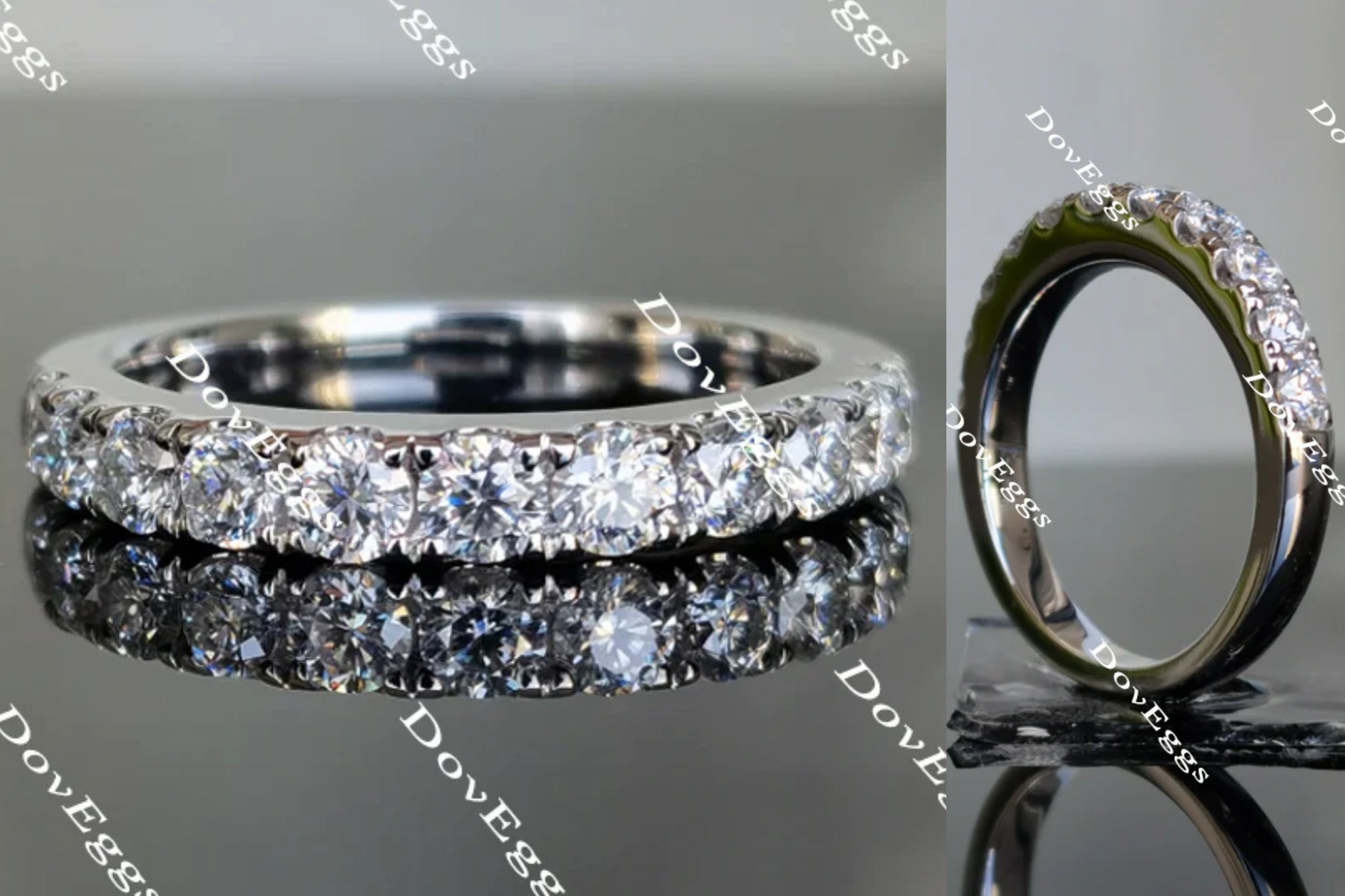 Doveggs round moissanite/lab grown diamond wedding band-2.7mm band width