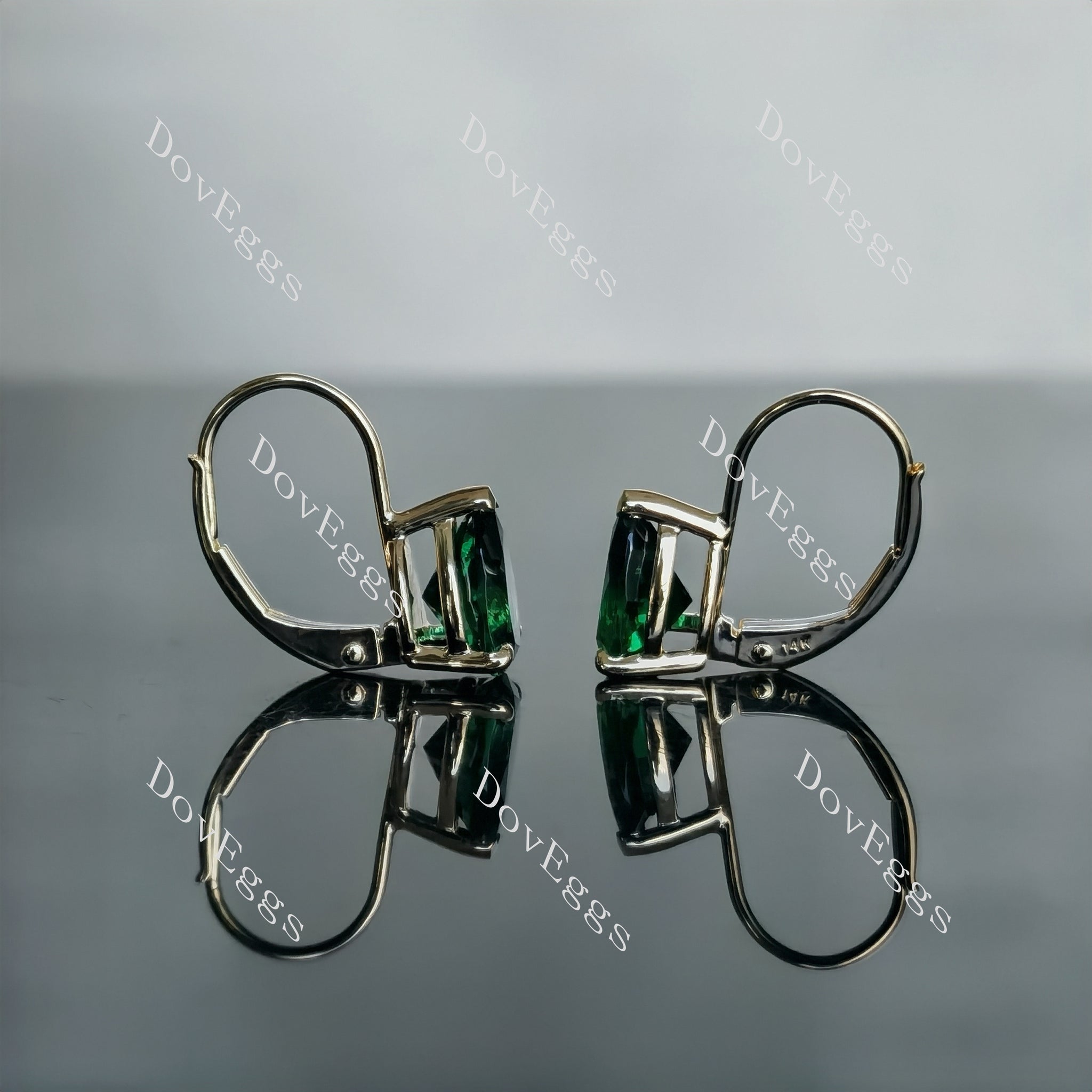 Doveggs pear solitaire colored gem earrings for women