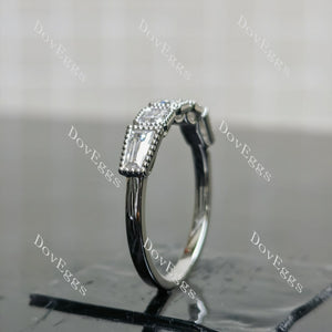 Doveggs asscher five-stone bezel moissanite wedding band-2.0mm band width
